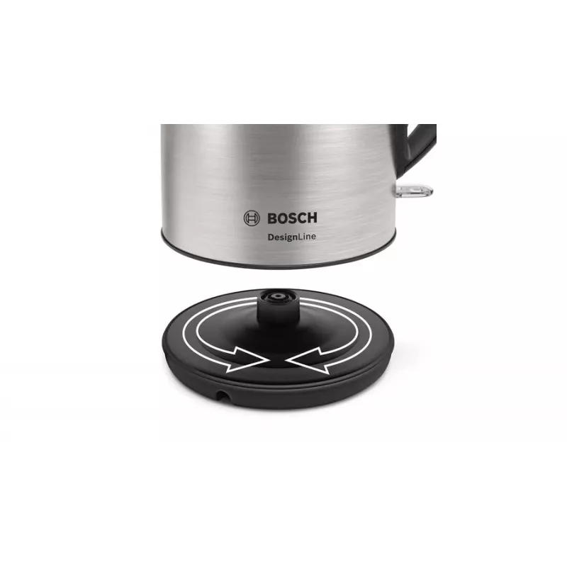 Bosch TWK3P420 elektriskā tējkanna 1,7 L 2400 W Melna, nerūsējošais tērauds