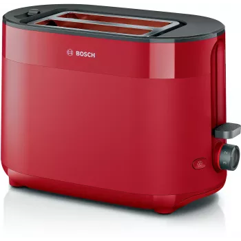 Tosteris Bosch TAT2M124 — 2 šķēļu 950 W, sarkans, maizes centrēšana, atkausēšana, pacelšana