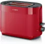 Tosteris Bosch TAT2M124 — 2 šķēļu 950 W, sarkans, maizes centrēšana, atkausēšana, pacelšana