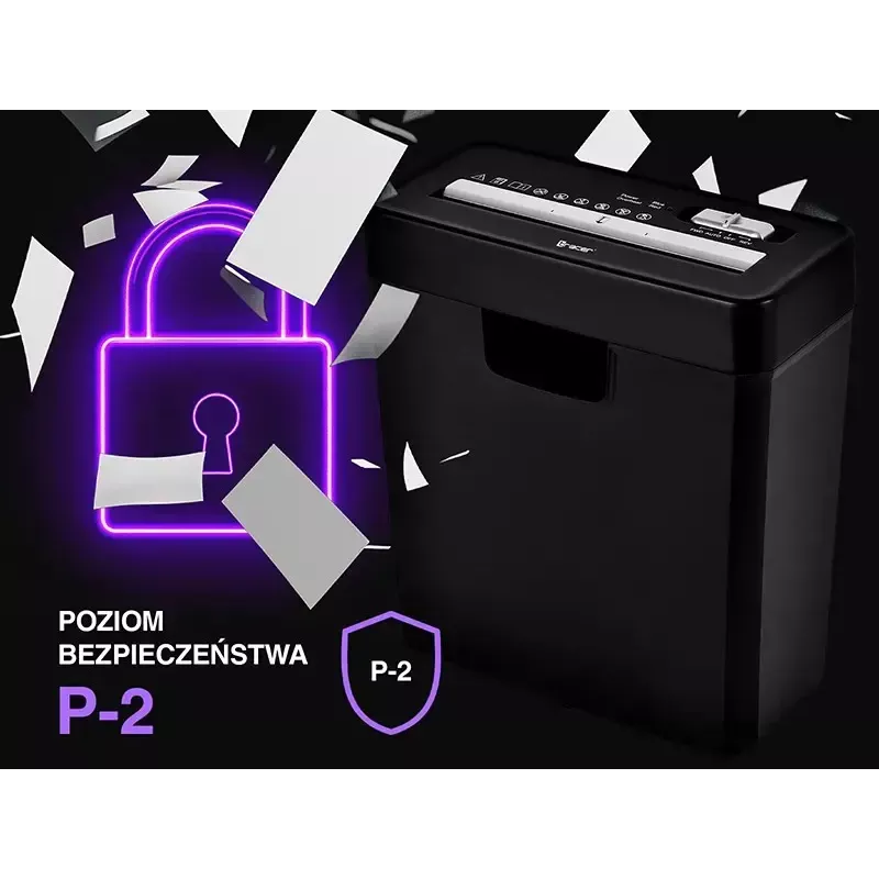 Smalcinātājs TRACER Edge10L krustveida griezums, 10 lokšņu ietilpība, 6 mm griezums, 10 l tvertne, melns