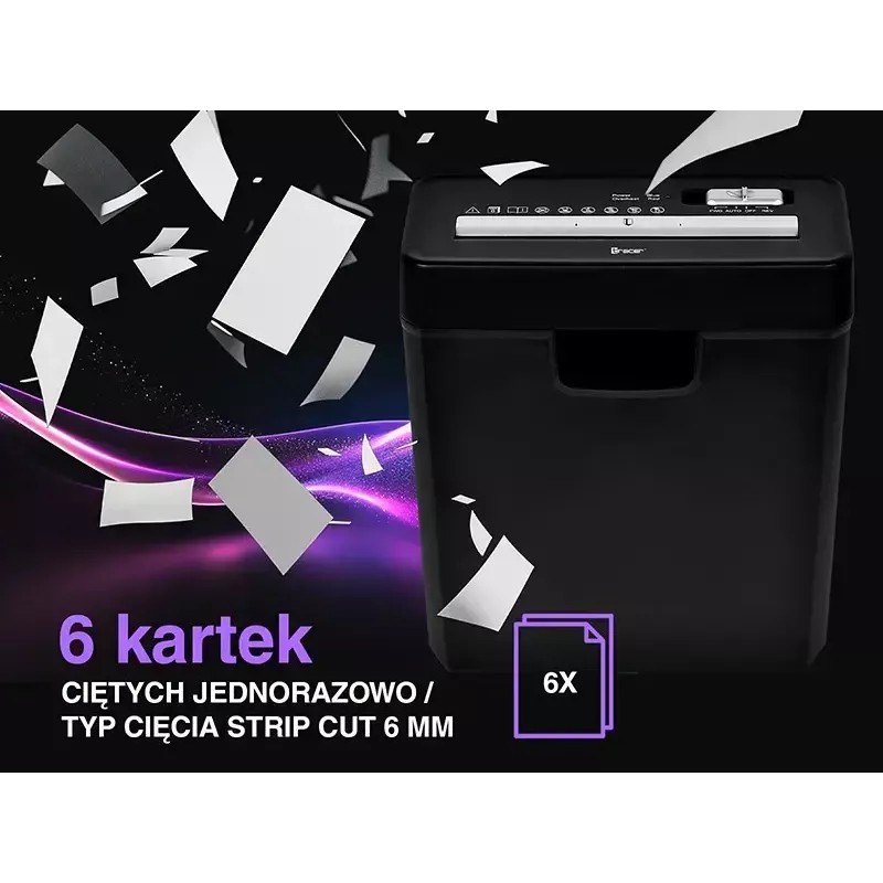 Smalcinātājs TRACER Edge10L krustveida griezums, 10 lokšņu ietilpība, 6 mm griezums, 10 l tvertne, melns