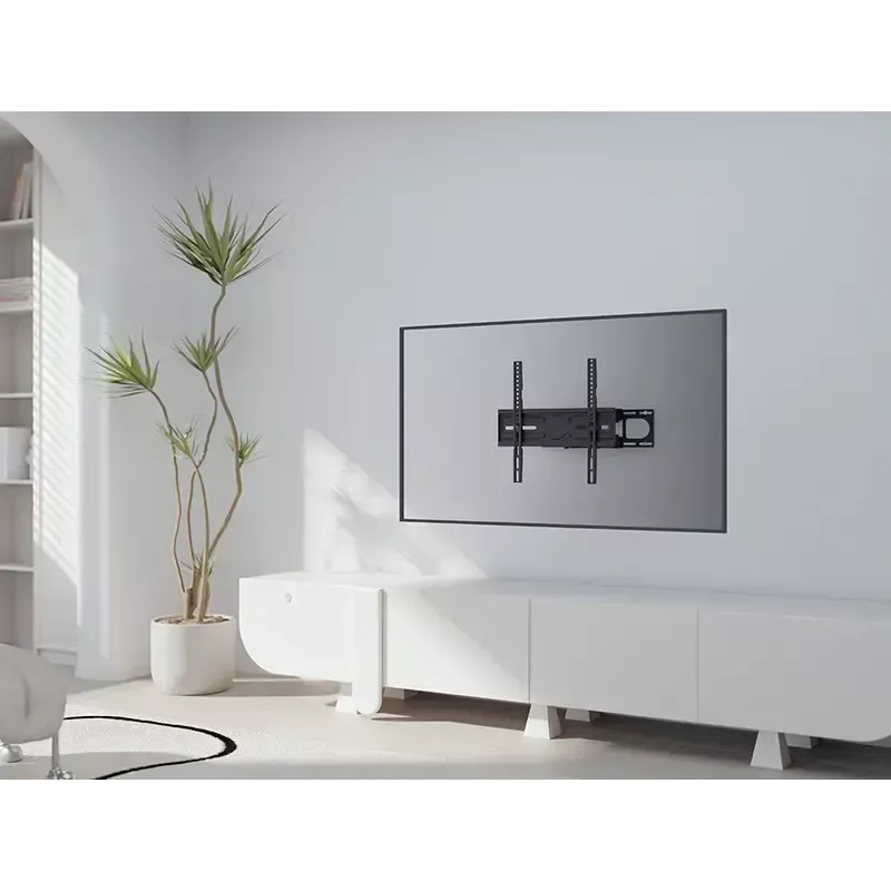 Sienas TV kronšteins TRACER TRAUCH47656 – regulējams slīpums +3° līdz -15°, elastīga svira, melns, piemērots 37 collu–70 collu televizoriem, max svars 40 kg, platums 450 mm, dziļums 35,5 cm