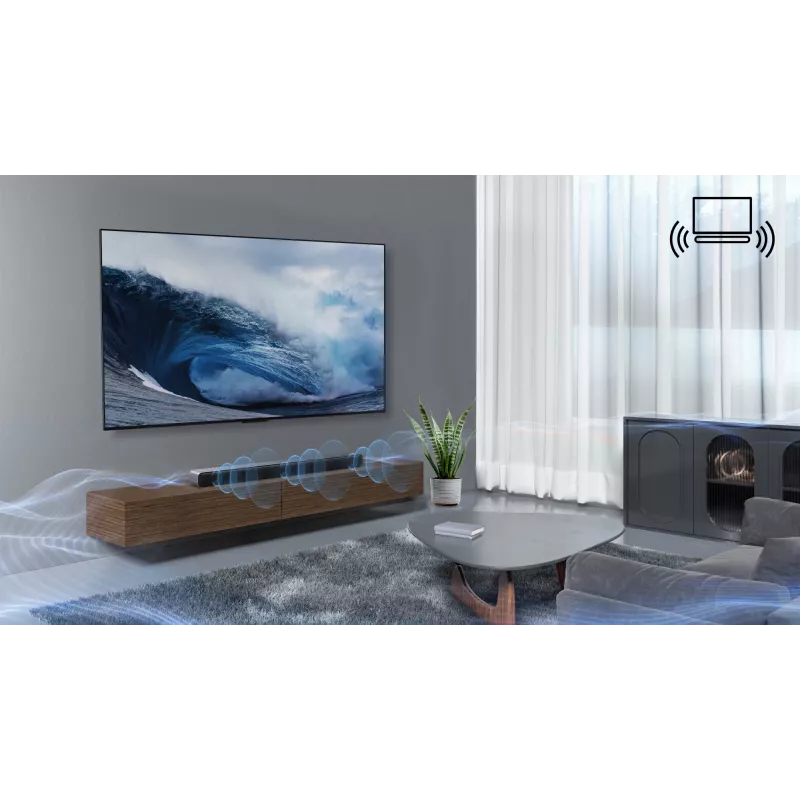 TCL S S45H Class 2.0 kanālu skaņas josla ar Dolby Atmos, DTS Virtual:X un Bluetooth mūzikas straumēšanu