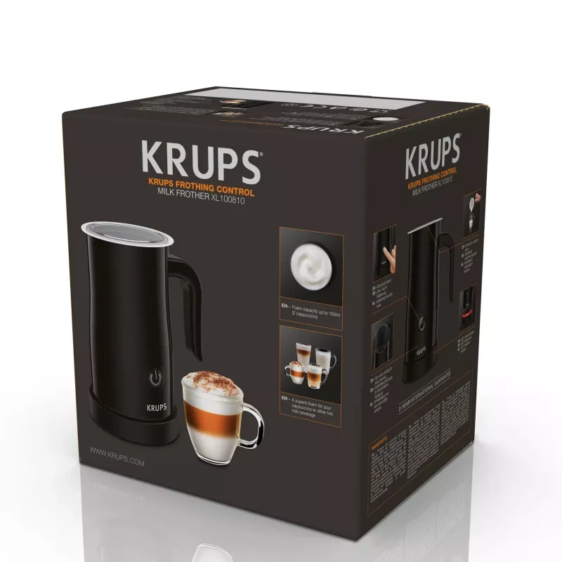 Krups XL1008 Automātiska piena putotāja/sildītāja, melna