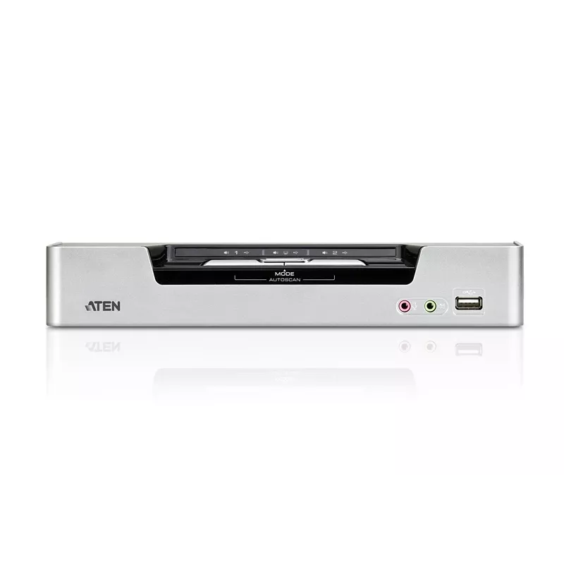 ATEN 2 portu USB DVI Dual-View KVM slēdzis ar audio un USB 2.0 centrmezglu (komplektā KVM kabeļi)