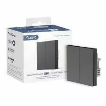 AQARA Smart Wall Switch H1 EU (ar neitrāli, dubultais svira) (WS-EUK04-G), pelēks - Zigbee sienas slēdzis ar dubulto releju