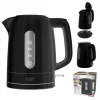 Elektriskā tējkanna Adler AD 1380B — 1,7 L, līdz 2200 W, melna, 360° pamatne