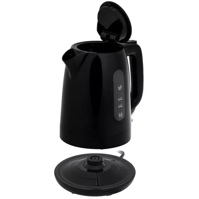 Elektriskā tējkanna Adler AD 1380B — 1,7 L, līdz 2200 W, melna, 360° pamatne