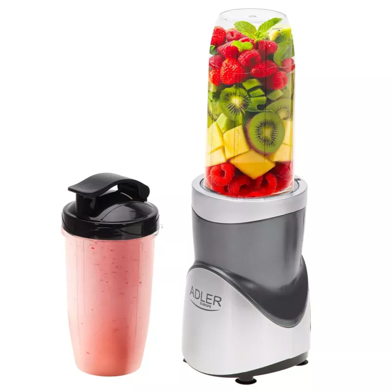 Galda blenderis Adler AD 4084 Smoothie Set — 500 W (maks. 1200 W), 0,7 L stikla trauks, noņemams trauks, melns