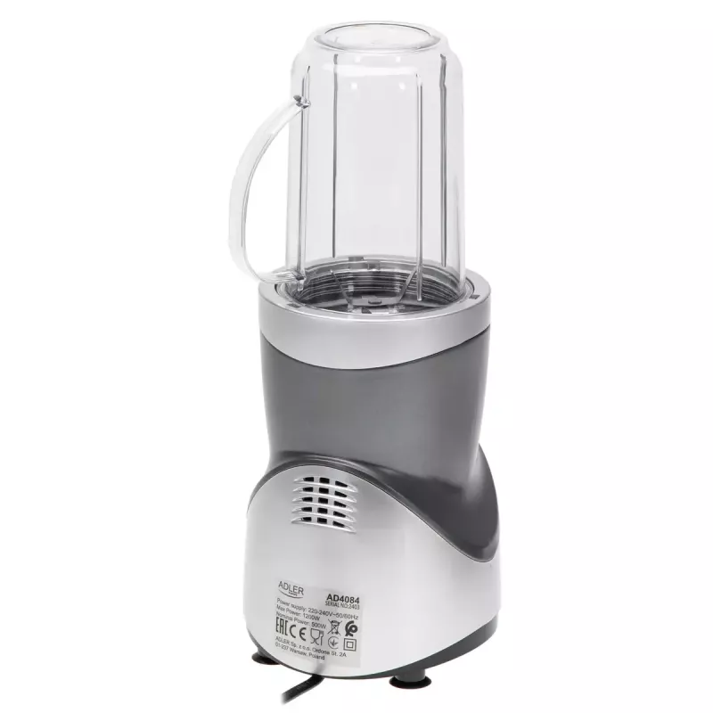 Galda blenderis Adler AD 4084 Smoothie Set — 500 W (maks. 1200 W), 0,7 L stikla trauks, noņemams trauks, melns