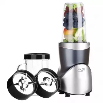 Galda blenderis Adler AD 4084 Smoothie Set — 500 W (maks. 1200 W), 0,7 L stikla trauks, noņemams trauks, melns