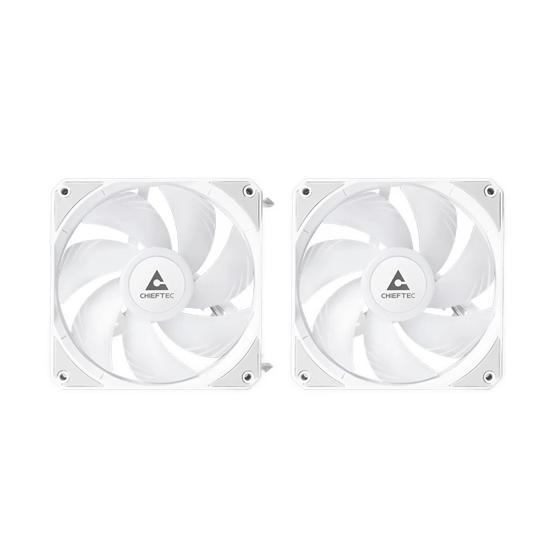 Universāls šķidruma dzesētājs CHIEFTEC ICEBERG 240-RGB-W — 240 mm radiators, 2 x 120 mm RGB ventilatori, balts