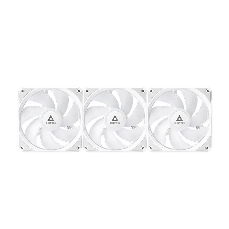 Universāls šķidruma dzesētājs CHIEFTEC CLC-360-RGB-W — 360 mm radiators, 3x 120 mm RGB ventilatori, balts, 40 cm caurules
