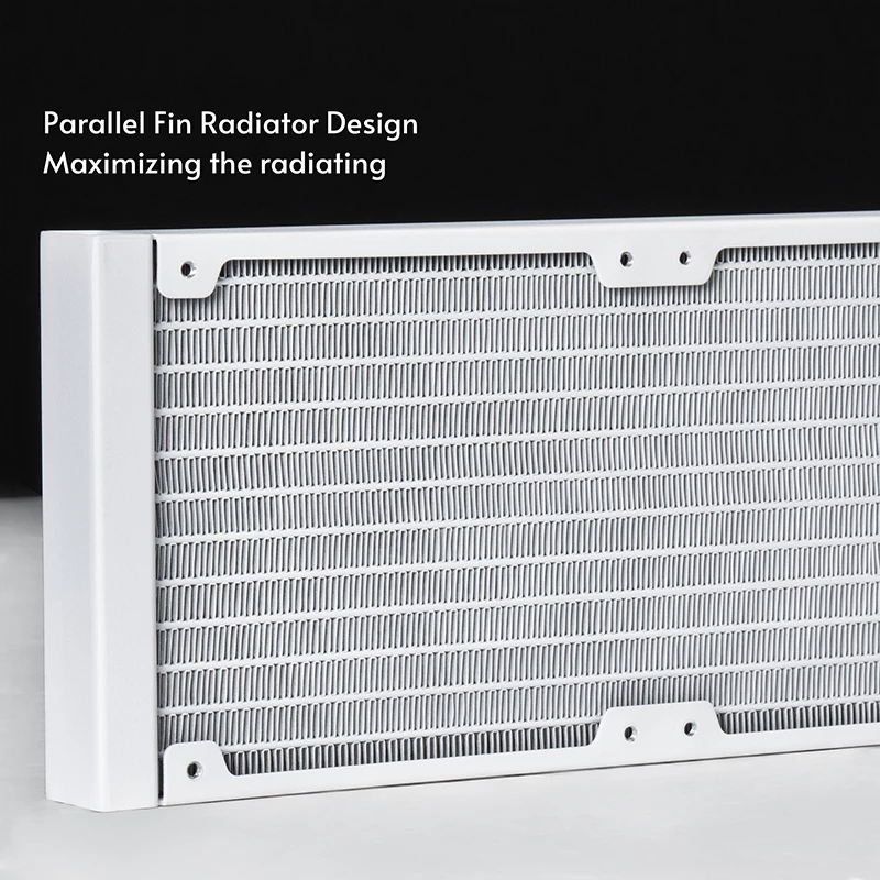 Universāls šķidruma dzesētājs CHIEFTEC CLC-360-RGB-W — 360 mm radiators, 3x 120 mm RGB ventilatori, balts, 40 cm caurules