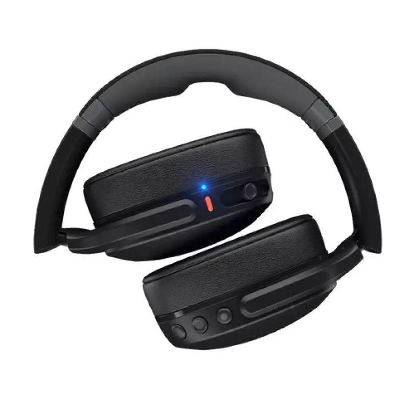 Austiņas Skullcandy Crusher Evo — bezvadu un vadu apkārtauss austiņas, Bluetooth 5.0, 40 h akumulators, USB-C, 3,5 mm, salokāmas, melnas