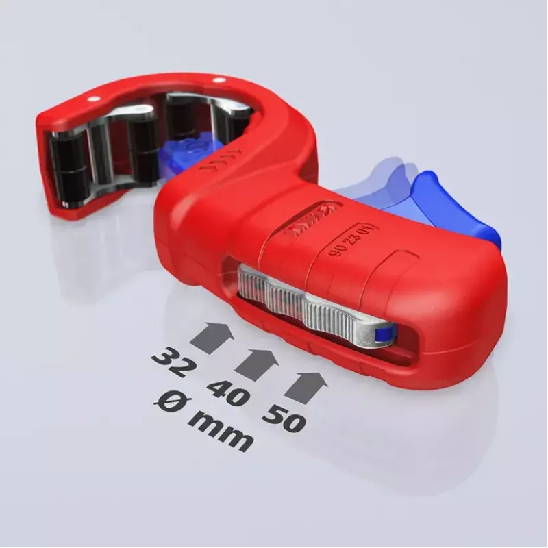 Cauruļu griezējs Knipex 90 23 01 BK tērauda asmens plastmasas rokturis 165mm
