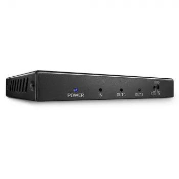 Lindy 2 Port HDMI 2.0 18G Splitter, HDMI, 2x HDMI, 3840 x 2160 pikseļi, melns, metāla, CE, FCC, RoHS, REACH, Kalifornijas 65. priekšlikums