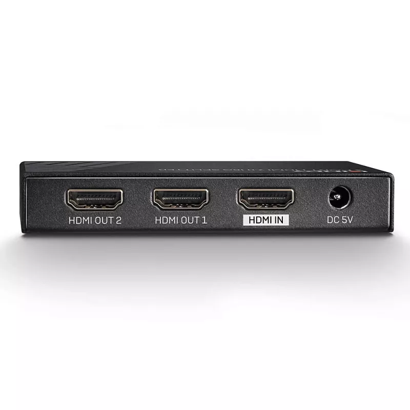 Lindy 2 Port HDMI 2.0 18G Splitter, HDMI, 2x HDMI, 3840 x 2160 pikseļi, melns, metāla, CE, FCC, RoHS, REACH, Kalifornijas 65. priekšlikums