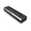 Lindy 10 portu USB 3.0 centrālmezgls ar ieslēgšanas/izslēgšanas slēdžiem