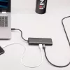 Lindy DST-Mini USB-C klēpjdatora mini dokstacija ar 4K atbalstu un 100 W caurlaides uzlādi