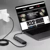 Lindy DST-Micro 140, USB-C klēpjdatora mikro dokstacija ar 4K atbalstu un 1,4 m 60 W uzlādes kabeli