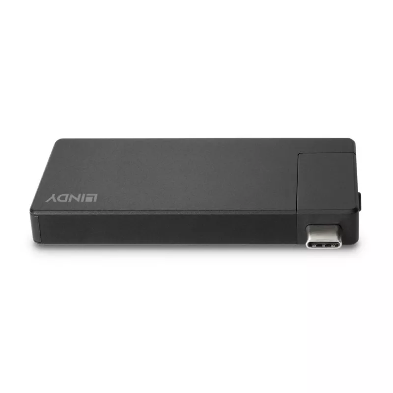 Lindy DST-Micro, USB-C klēpjdatora mikro dokstacija ar 4K atbalstu un 100 W caurlaides uzlādi