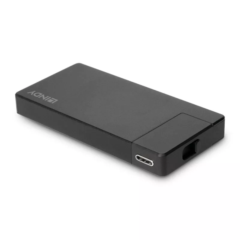 Lindy DST-Micro, USB-C klēpjdatora mikro dokstacija ar 4K atbalstu un 100 W caurlaides uzlādi