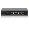Intellinet 5 portu gigabitu slēdzis ar PoE caurlaidi, viens IEEE 802.3bt (PoE++ / 4PPoE) PD PoE ports ar 95 W ieejas jaudu, četri PSE PoE porti, PoE jaudas budžets līdz 65 W, IEEE 802.3at/af saderīga izeja, galda, iespēja stiprināt pie sienas