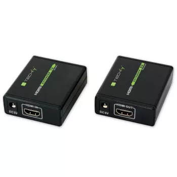 AV raidītājs un uztvērējs TECHLY IDATA EXT-E70 — HDMI pagarinātājs pa Cat6/6a/7 kabeli, Full HD 1920x1080, 60 m, 10,2 Gbit/s, HDCP, melns