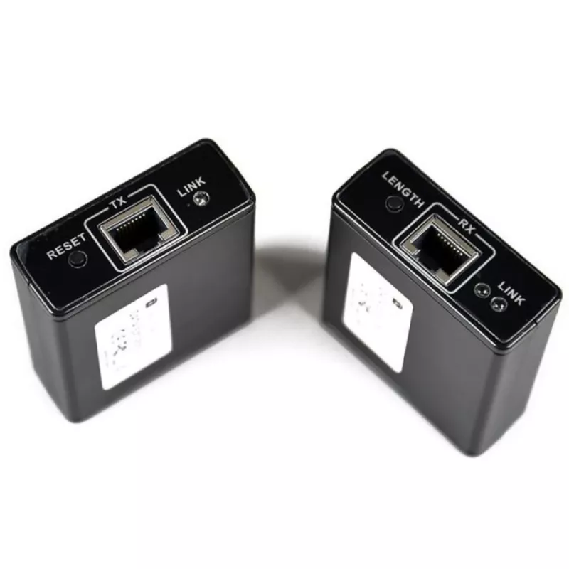 AV raidītājs un uztvērējs TECHLY IDATA EXT-E70 — HDMI pagarinātājs pa Cat6/6a/7 kabeli, Full HD 1920x1080, 60 m, 10,2 Gbit/s, HDCP, melns