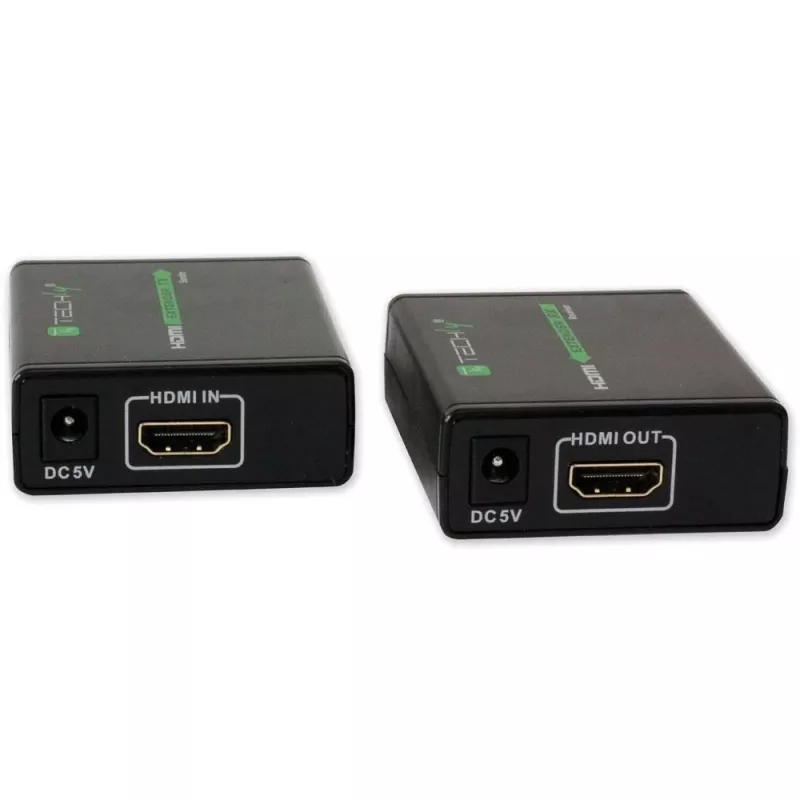 AV raidītājs un uztvērējs TECHLY IDATA EXT-E70 — HDMI pagarinātājs pa Cat6/6a/7 kabeli, Full HD 1920x1080, 60 m, 10,2 Gbit/s, HDCP, melns