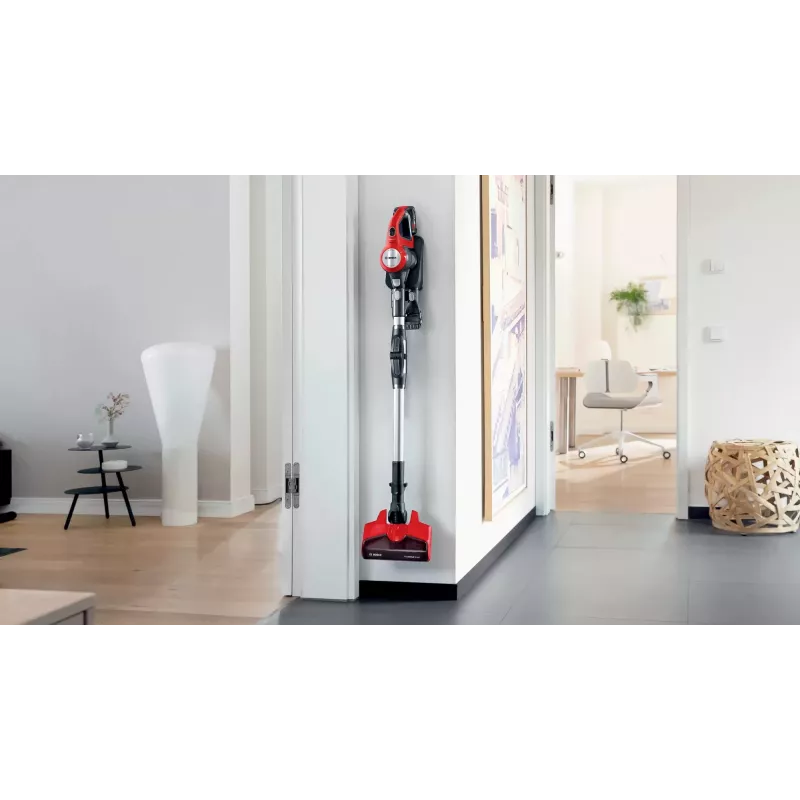 Bosch BBS711ANM vertikālais putekļsūcējs/elektriskā slota Baterija Sausā Bez maisiņa 0.3 L Melns, Sarkans, Nerūsējošais tērauds