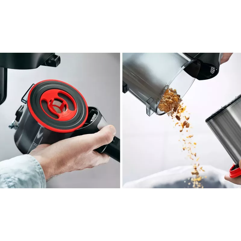 Bosch BBS711ANM vertikālais putekļsūcējs/elektriskā slota Baterija Sausā Bez maisiņa 0.3 L Melns, Sarkans, Nerūsējošais tērauds