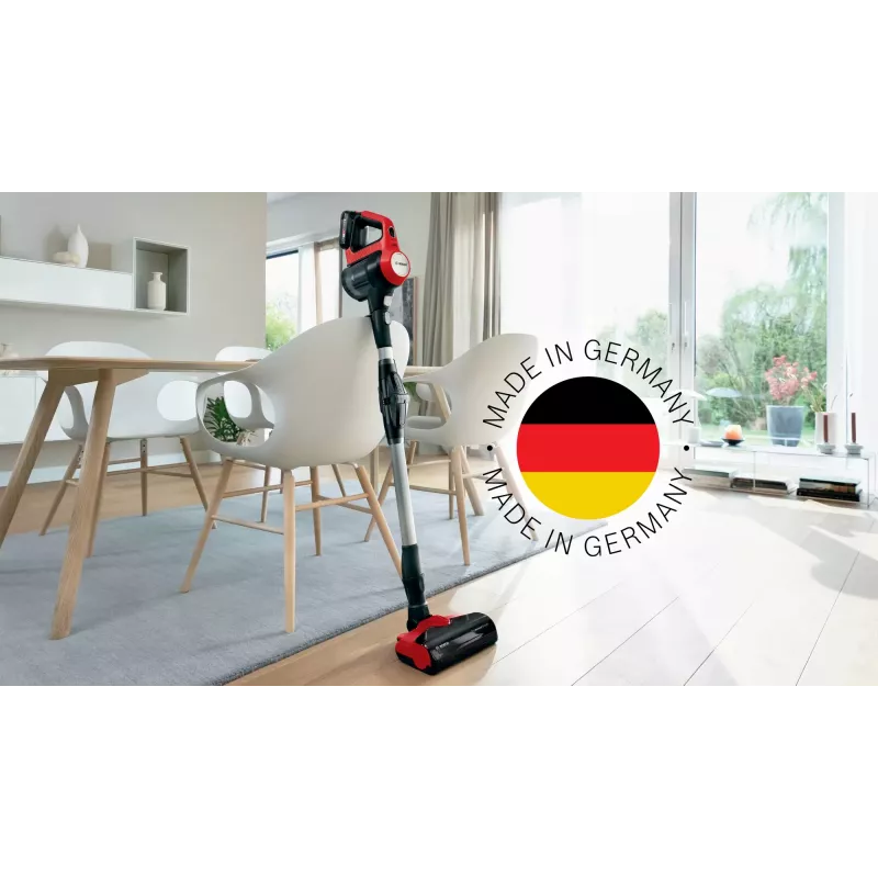 Bosch BBS711ANM vertikālais putekļsūcējs/elektriskā slota Baterija Sausā Bez maisiņa 0.3 L Melns, Sarkans, Nerūsējošais tērauds