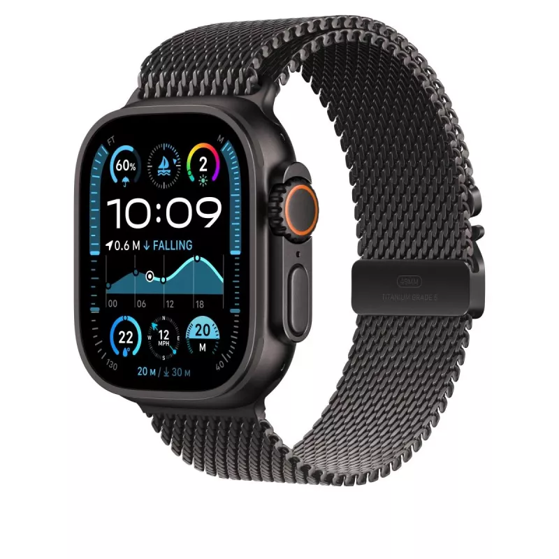 APPLE 49mm Melns titāna Milanese Loop — S