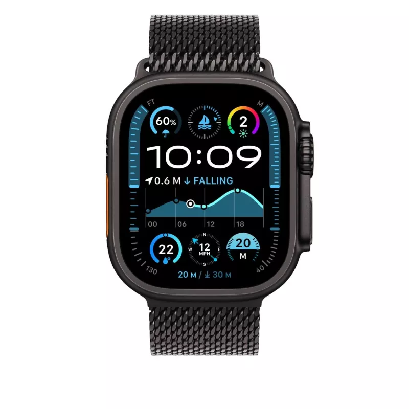 APPLE 49mm Melns titāna Milanese Loop — S