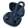 Ievietojamās austiņas JVC HA-EC25TAU — True Wireless, Bluetooth 5.1, IPX5, auss āķis, 6 mm draiveri, 30 h ar maciņu, zila
