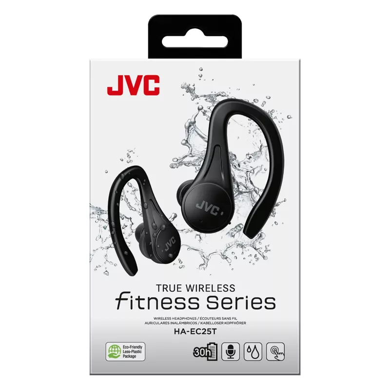 JVC Sports TWS Melns, True Wireless Stereo (TWS), 20–20000 Hz, zvani/mūzika, 6,8 g, austiņas, melnas