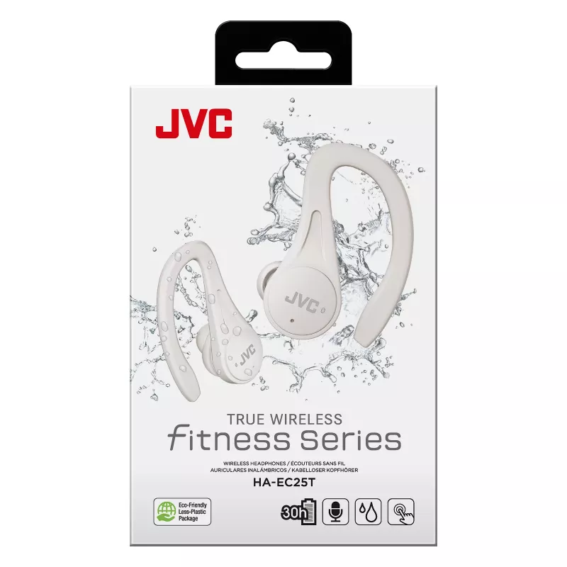 JVC Sports TWS balts, True Wireless Stereo (TWS), 20–20000 Hz, zvani/mūzika, 6,8 g, austiņas, balta