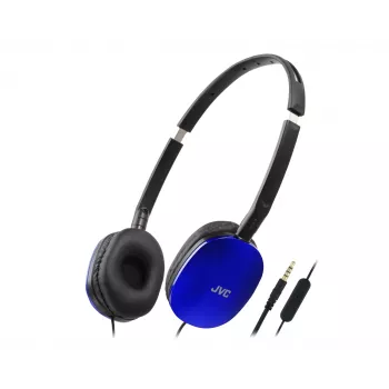 Vadu galvas saites austiņas JVC HA-S160M-AU, binaurālas, 3 cm draiveri, 12–24000 Hz, 32 Ω, 1,2 m kabelis, zila