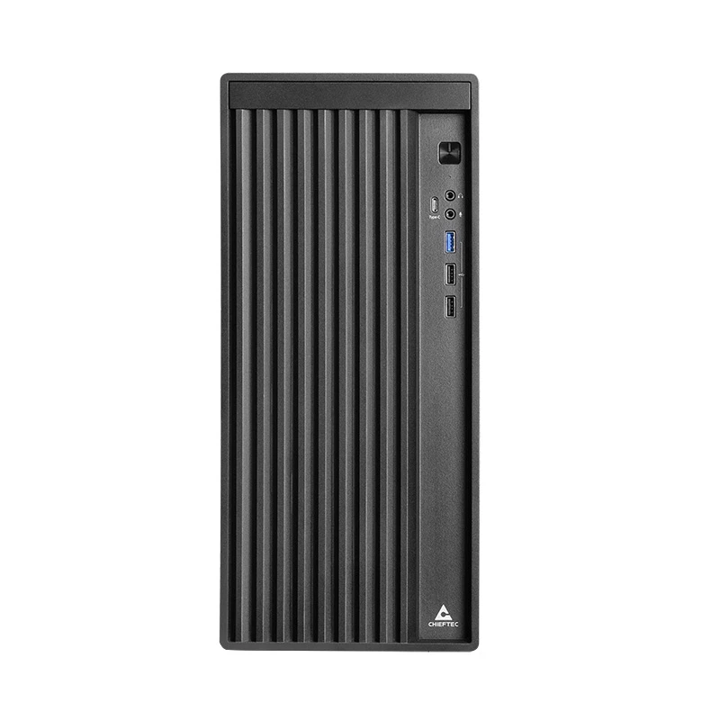 PC Case CHIEFTEC BS-20B-OP Midi Tower, melns, microATX/Mini-ITX, 2x 3.5 collas, maks. GPU 27 cm, 1x 5.25 collu nodalījums, USB-C