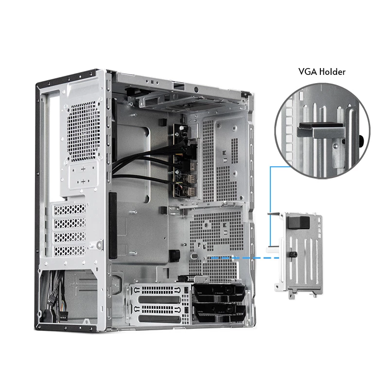 PC Case CHIEFTEC BS-20B-OP Midi Tower, melns, microATX/Mini-ITX, 2x 3.5 collas, maks. GPU 27 cm, 1x 5.25 collu nodalījums, USB-C