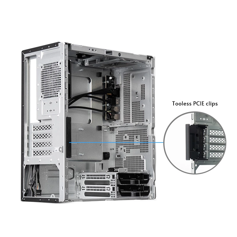 PC Case CHIEFTEC BS-20B-OP Midi Tower, melns, microATX/Mini-ITX, 2x 3.5 collas, maks. GPU 27 cm, 1x 5.25 collu nodalījums, USB-C