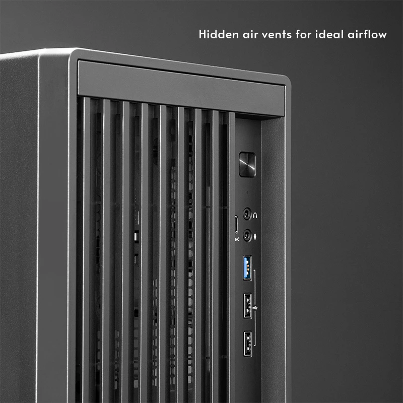 PC Case CHIEFTEC BS-20B-OP Midi Tower, melns, microATX/Mini-ITX, 2x 3.5 collas, maks. GPU 27 cm, 1x 5.25 collu nodalījums, USB-C