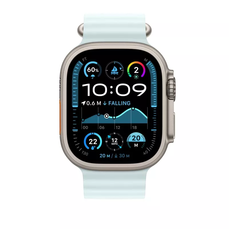 APPLE 49mm Ice Zils Ocean Band pagarinājums - dabīga titāna apdare