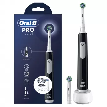 Oral-B Pro Series 1 pieaugušo oscilējoša zobu birste, melna, balta