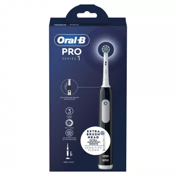 Oral-B Pro Series 1 pieaugušo oscilējoša zobu birste, melna, balta