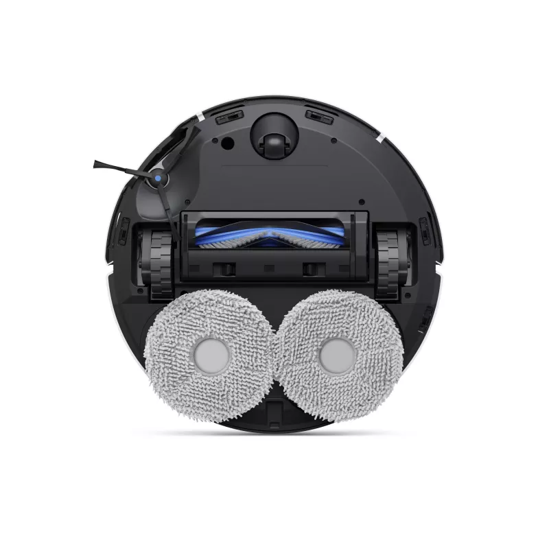 Robot putekļsūcējs Ecovacs Deebot T50 Pro Omni — 185 min darbības laiks, 6400 mAh baterija, 3 L bāzes putekļu ietilpība, D-ToF lidar navigācija, mitrā slaucīšana, 9 mm pacelšanās