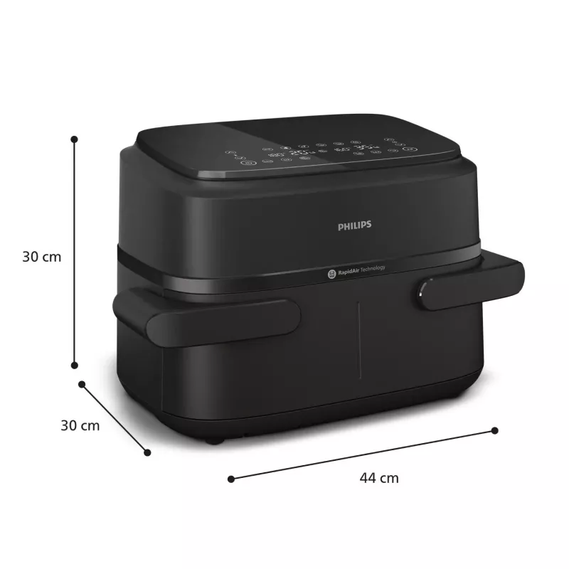 Philips 1000 series NA150/00 fritieris Dubultais 7 L Brīvi stāvošs 2450 W Karstā gaisa fritieris Melns