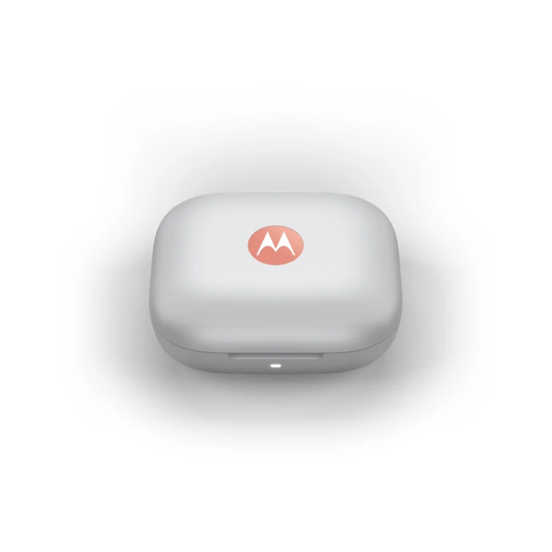 Bezvadu ievietojamās austiņas Motorola Moto Buds — Coral, Bluetooth 5.3, ANC, Dolby Atmos, 9 h atskaņošana (42 h ar uzlādes maciņu)